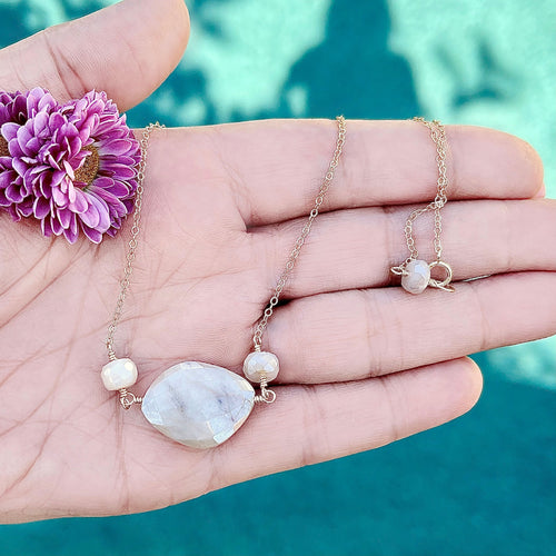 Mystic Moonstone Gold Filled Necklace