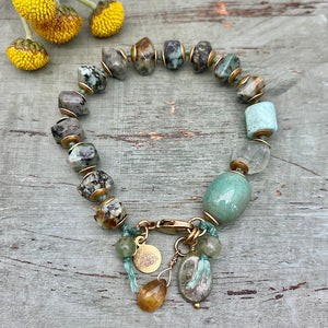 African Turquoise Hand Knotted Bracelet