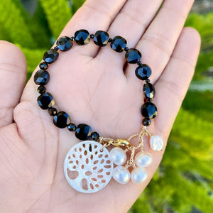 Black Obsidian Tree of Life Bracelet