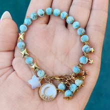 Larimar Star and Moon Bracelet