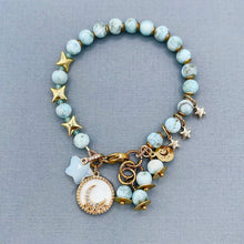 Larimar Star and Moon Bracelet