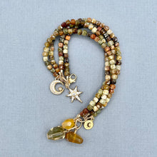 Green Garnet 4 Row Celestial Bracelet