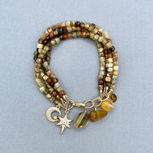 Green Garnet 4 Row Celestial Bracelet