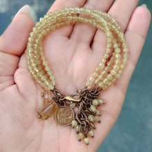 Yellow Apatite 4 Strand Dandelion Bracelet