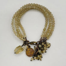 Yellow Apatite 4 Strand Dandelion Bracelet