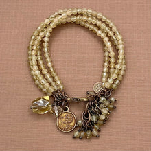 Yellow Apatite 4 Strand Dandelion Bracelet
