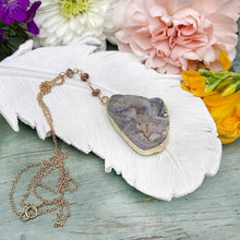 Gray With A Tad of Purple Druzy Pendant Necklace