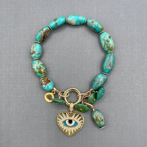 Turquoise Protective Eye Charm Bracelet