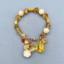 Citrine and Yellow Calcite Flower Bracelet