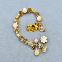 Citrine and Yellow Calcite Flower Bracelet