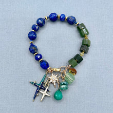 Lapis Lazuli and Nephrite Jade Star Bracelet