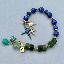 Lapis Lazuli and Nephrite Jade Star Bracelet