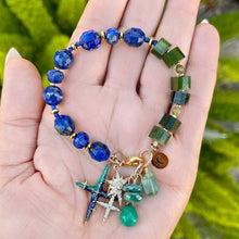 Lapis Lazuli and Nephrite Jade Star Bracelet