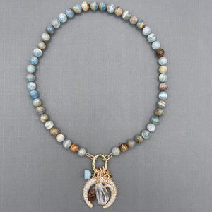 Blue Calcite Charm Necklace