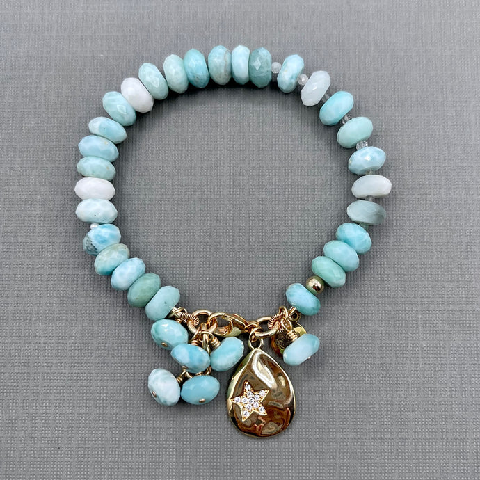 Larimar Star Drop Bracelet