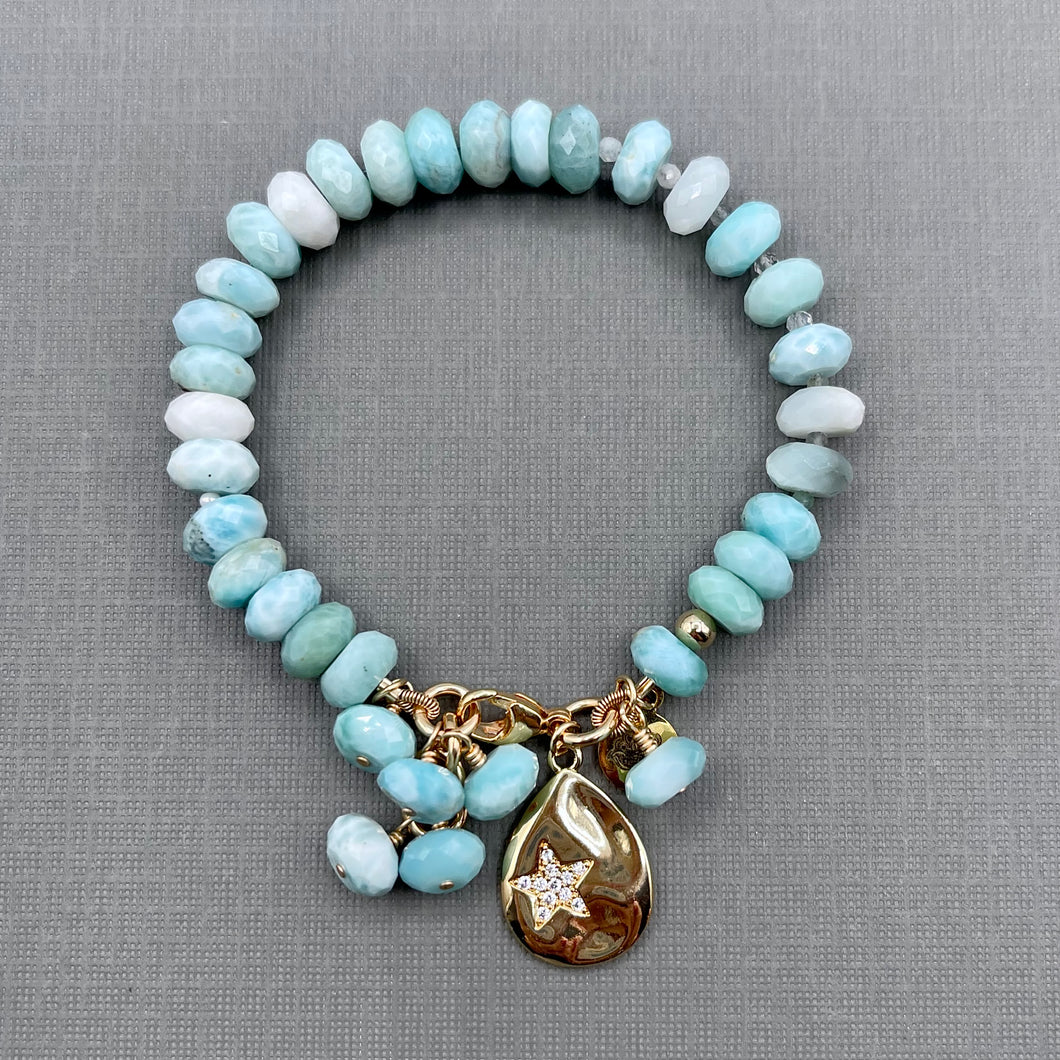 Larimar Star Drop Bracelet