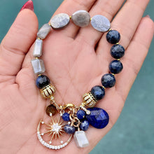 Dumortierite and Moonstone Bracelet