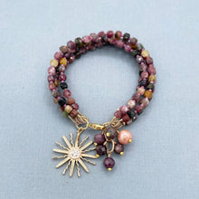 Watermelon Tourmaline and Ruby Bracelet