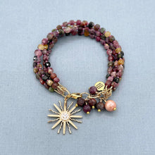 Watermelon Tourmaline and Ruby Bracelet