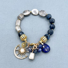 Dumortierite and Moonstone Bracelet