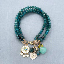 Blue Apatite Heart Bracelet
