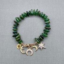 Jade Gold Filled Bracelet with Gold Plated Star Charms