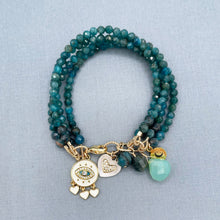 Blue Apatite Heart Bracelet