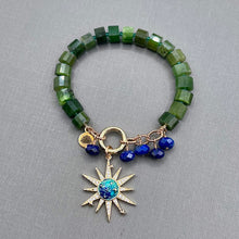 Nephrite Jade & Sodalite Gold Filled Bracelet with Gold Plated Star Charm