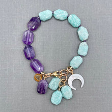 Amazonite and Amethyst Gold Filled Bracelet