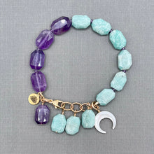 Amazonite and Amethyst Gold Filled Bracelet