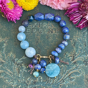 Blue Agate Hand Knotted Bracelet