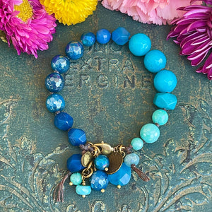 Aqua Agate Hand Knotted Bracelet