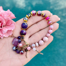 Multi Pink & Purple Mystic Agate Hand Knotted Bracelet