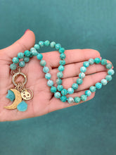 Amazonite Silk Knotted Charm Necklace