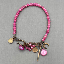 Bright Pink Mystic Moonstone Charm Bracelet