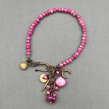 Bright Pink Mystic Moonstone Charm Bracelet