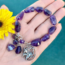 Dogtooth Amethyst Faceted Sterling Silver Bracelet