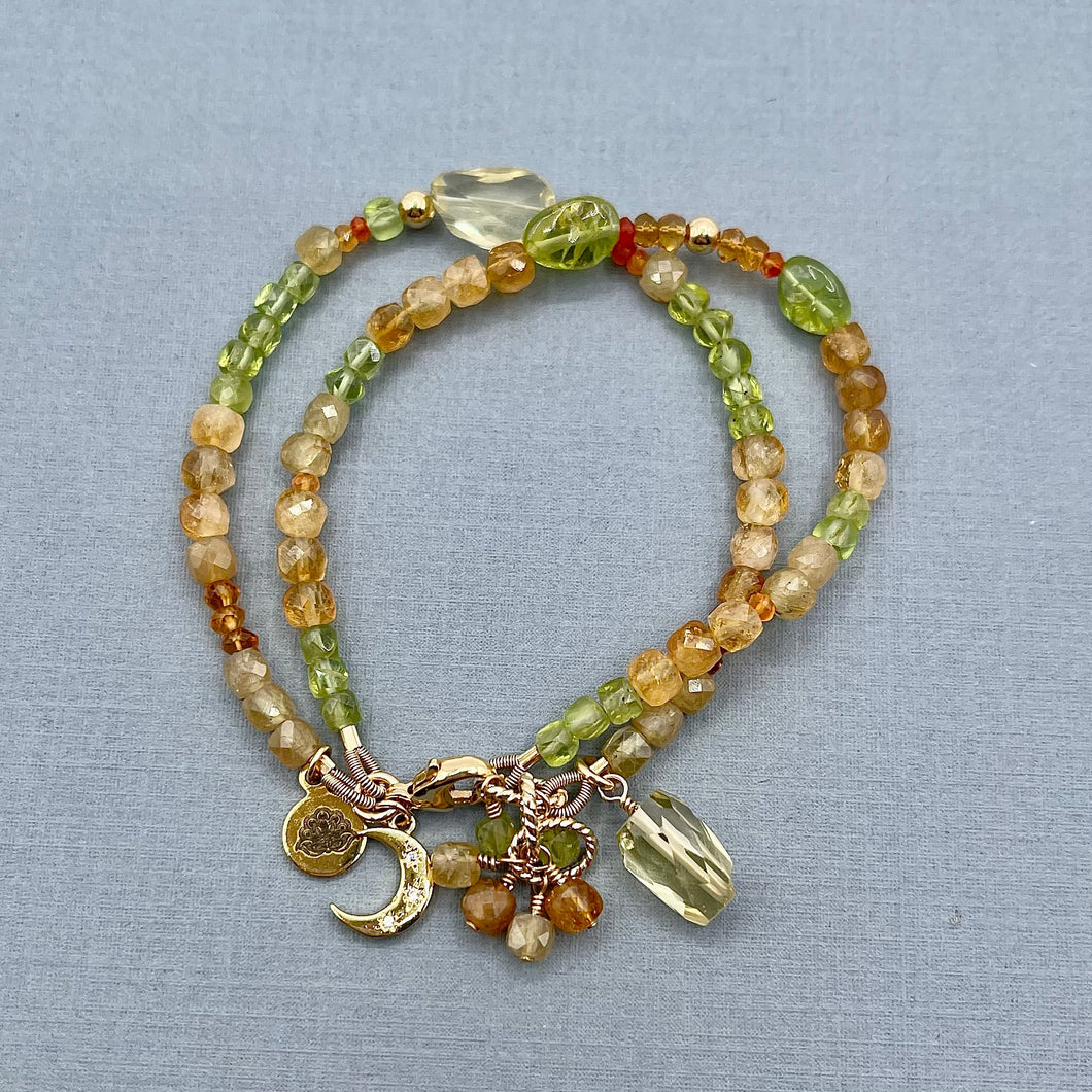 2-Row Semiprecious Stone Bracelet