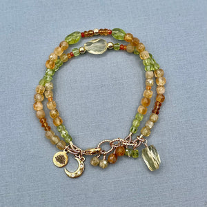 2-Row Semiprecious Stone Bracelet