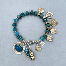 Blue Apatite With Kuchi Charms Bracelet - Denise Yezbak Moore Designs