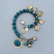 Blue Apatite With Kuchi Charms Bracelet - Denise Yezbak Moore Designs