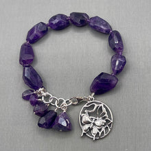 Dogtooth Amethyst Faceted Sterling Silver Bracelet