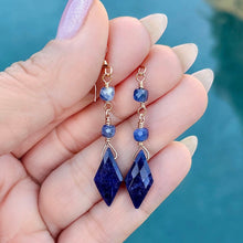 Gold filled Lapis Lazuli and Kyanite Earrings