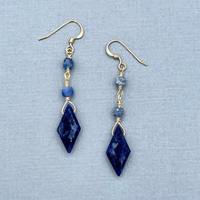 Gold filled Lapis Lazuli and Kyanite Earrings