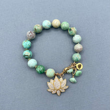 Peruvian Turquoise Lotus Flower Bracelet