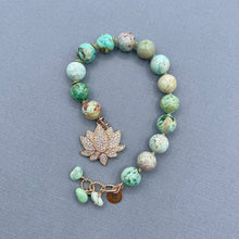 Peruvian Turquoise Lotus Flower Bracelet