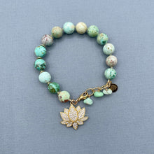 Peruvian Turquoise Lotus Flower Bracelet