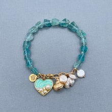 Apatite and Freshwater Pearl Bracelet