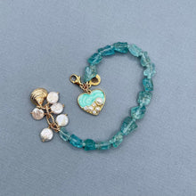 Apatite and Freshwater Pearl Bracelet