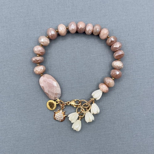 Mystic Moonstone Flower Bracelet